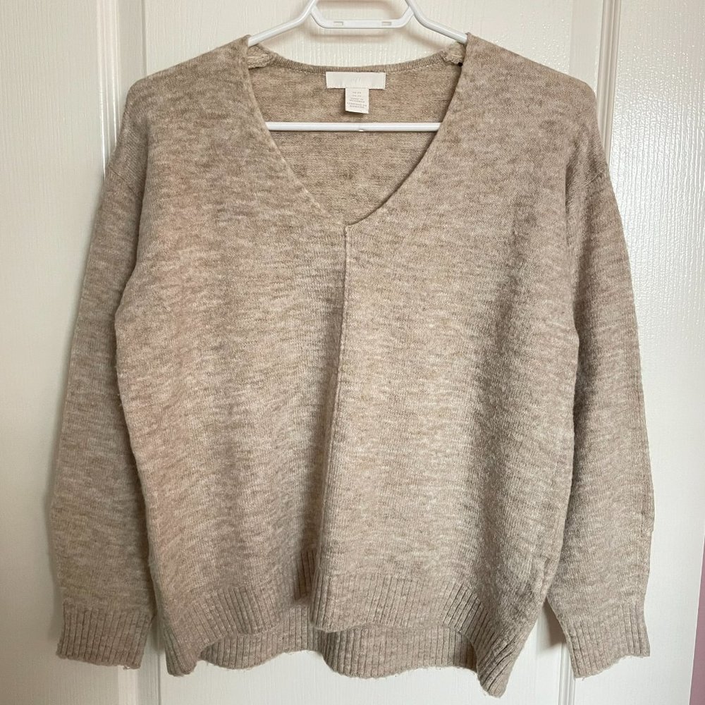 H&M Beige V-Neck Sweater
